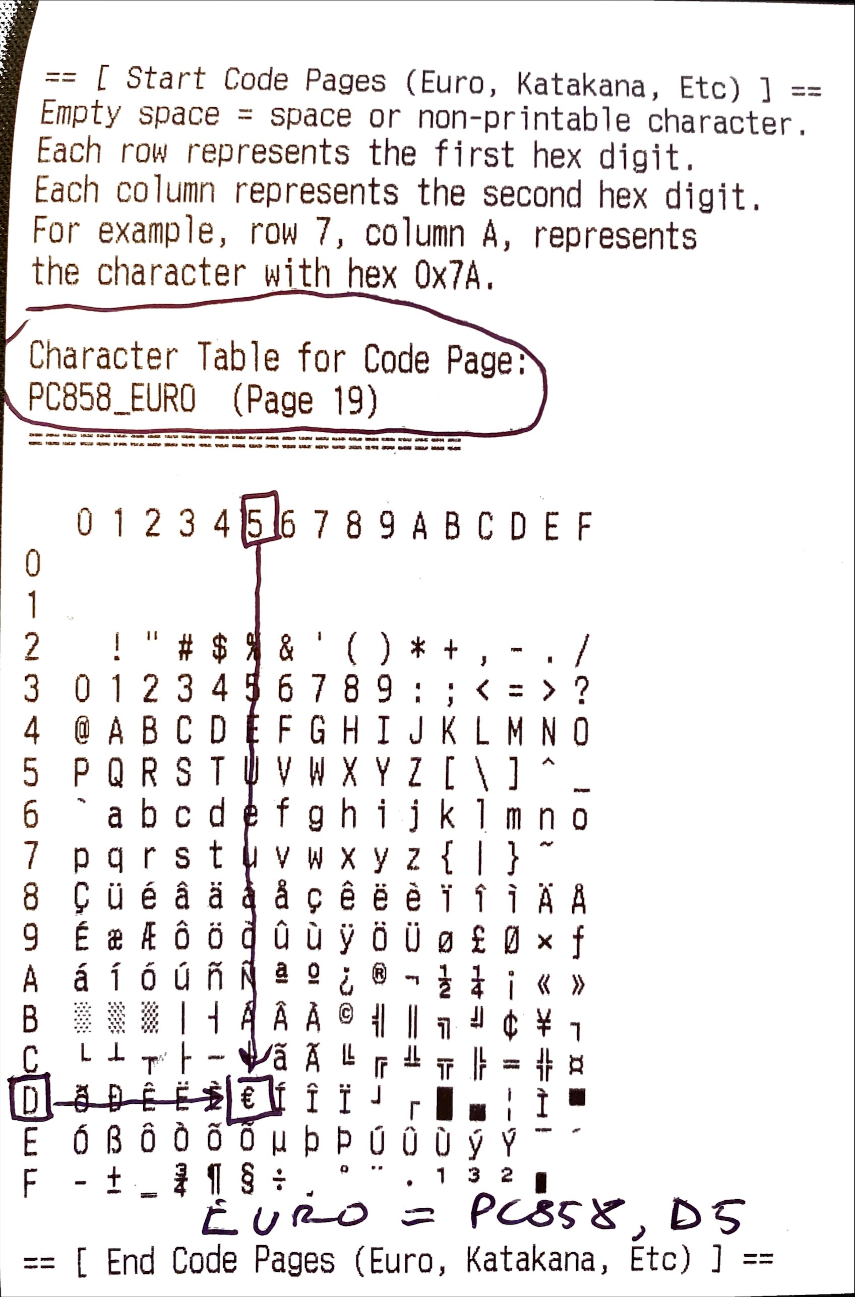 ASCII Code for Euro sign