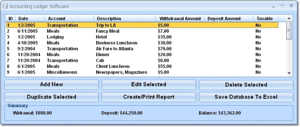 Free Bookkeeping Ledger for Personal Use - Download