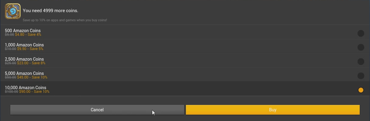 Amazon App Store for Android – Buy Packs, Get Coins! - Hearthstone