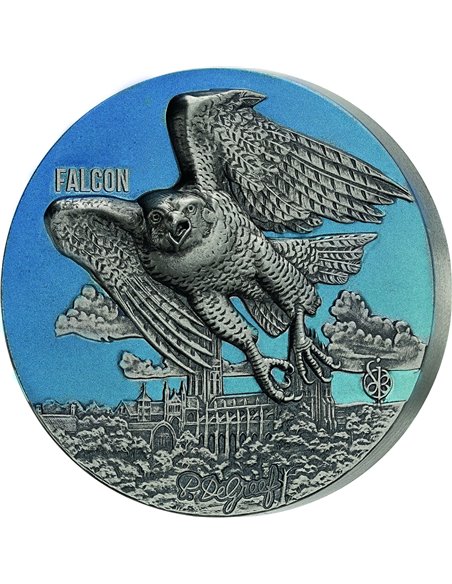 FALCON Wild Mongolia 3 Oz Silver Coin Togrog Mongolia 