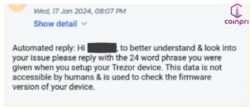 Trezor Email Provider Hack: What You Need to Know - Cyber and Fraud Centre - Scotland