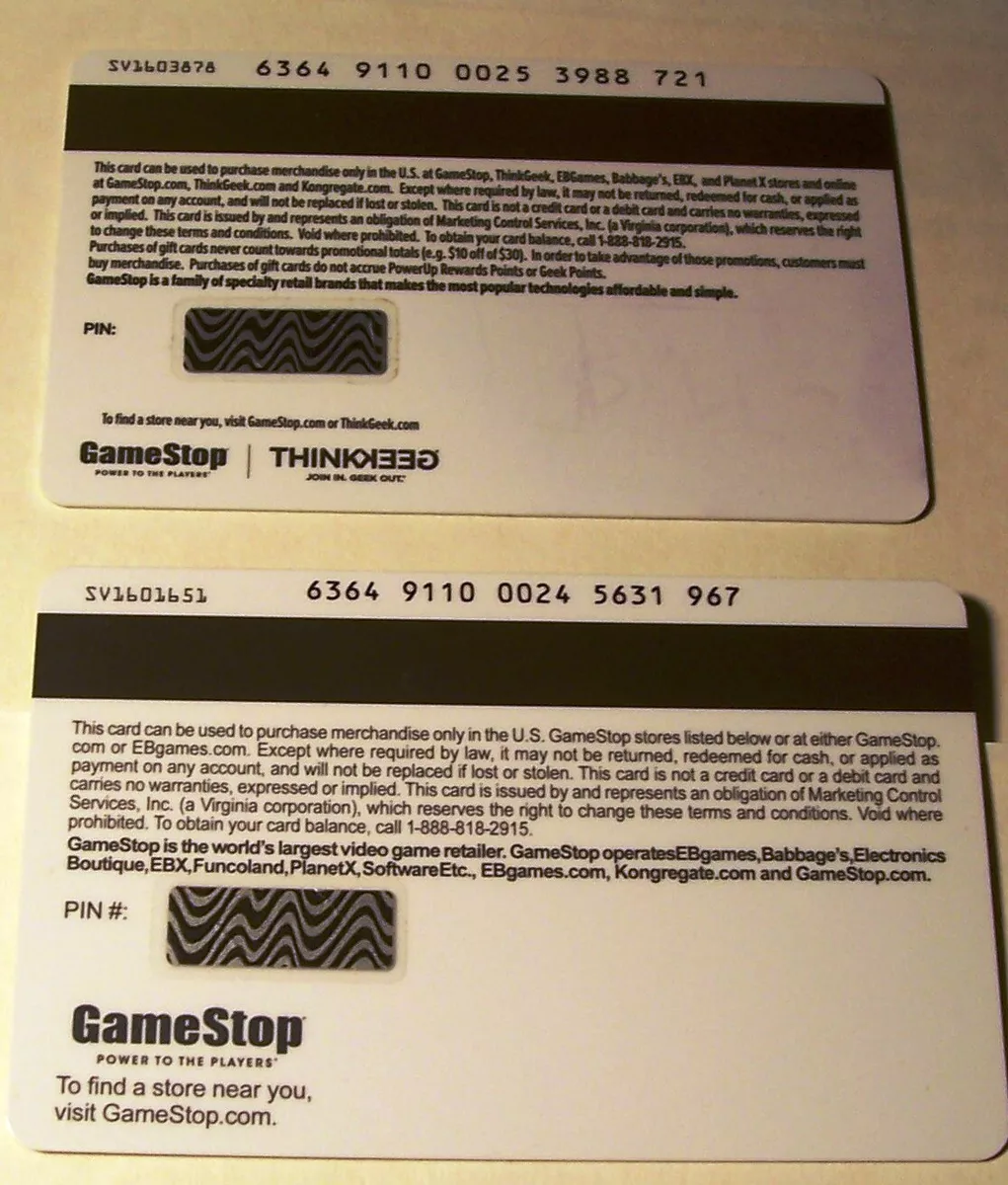 Invalid Credit Card Number on GameStop?