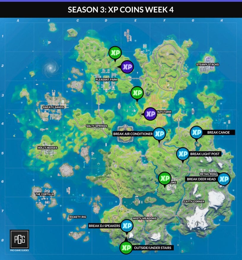 All XP Coin locations in Fortnite Chapter 2 Season 3 - Gamepur