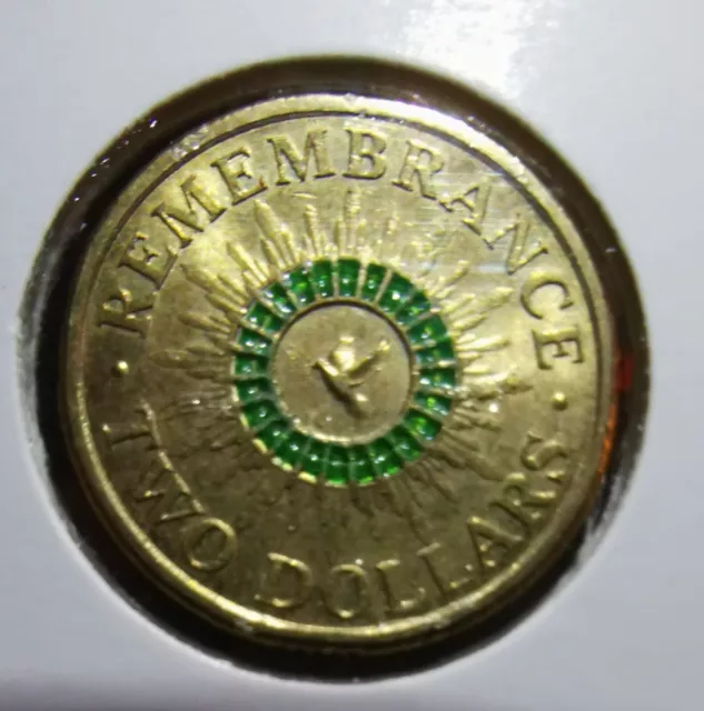 Two Dollars Remembrance Day (Green), Coin from Australia - Online Coin Club