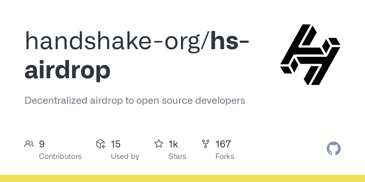 Handshake airdrop for github users. · GitHub