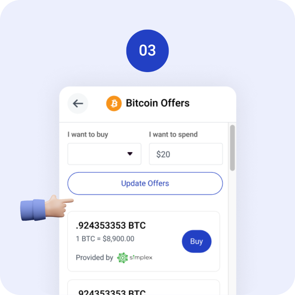 Buy Bitcoin, Ethereum, & USDC Instantly with a Debit Card