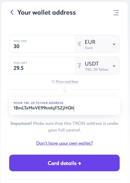 Buy Tether TRC20 (USDT) with KRW Credit or Debit Card | UTORG