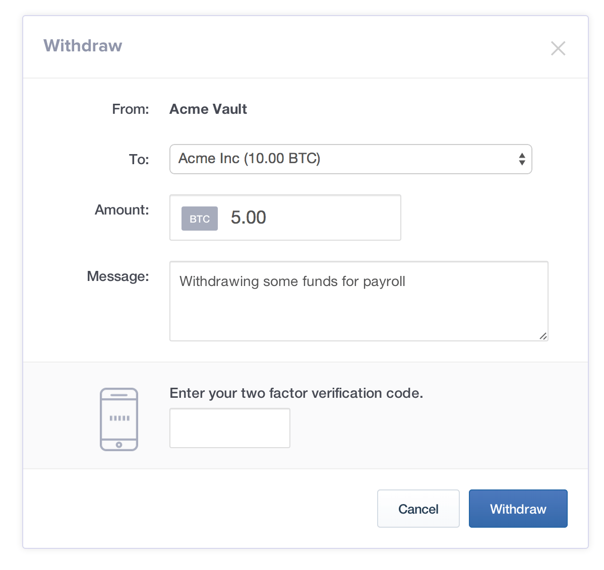 Transfer crypto from other crypto wallets (Ledger, Trezor, MetaMask) to the BC Vault :