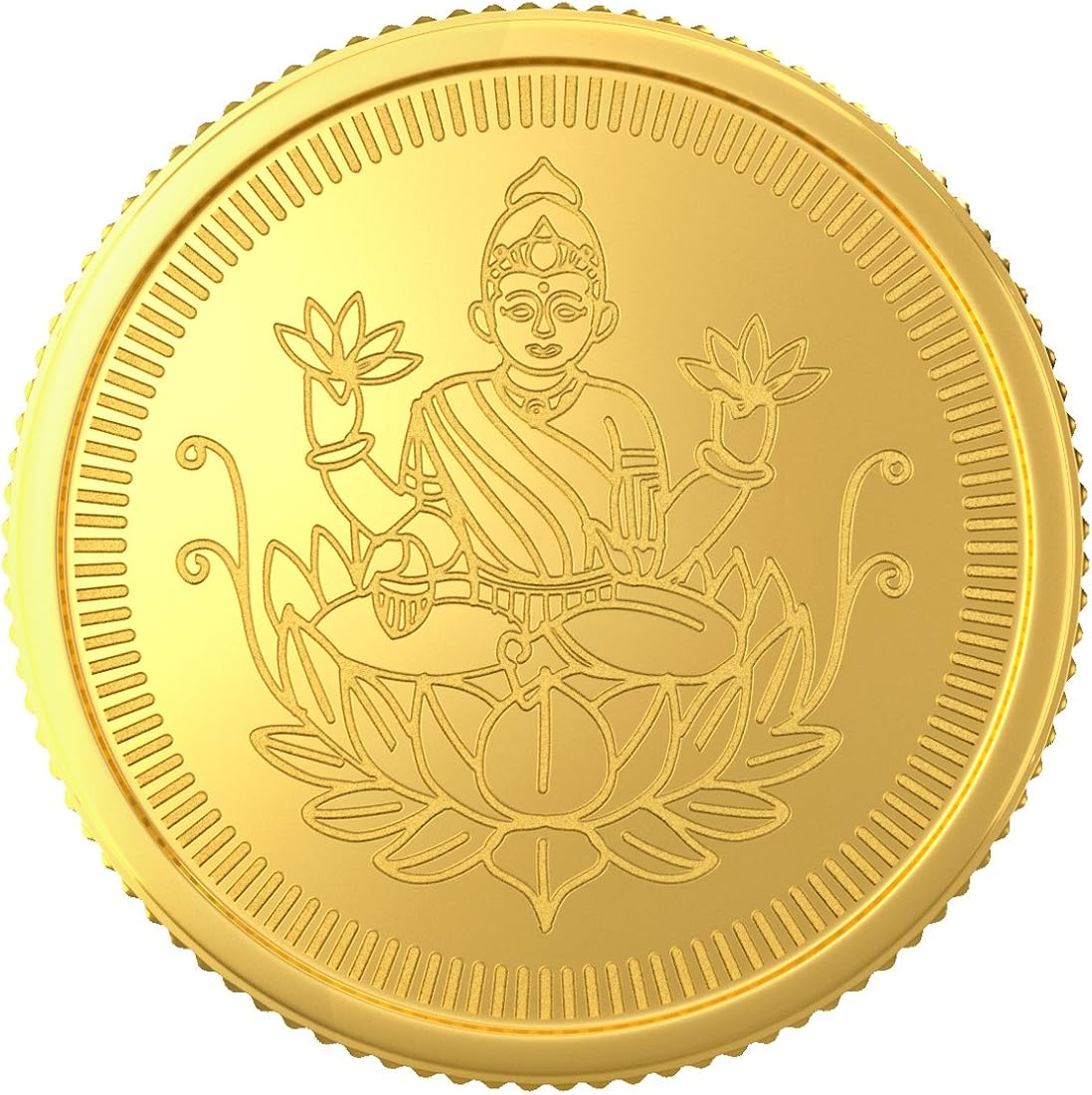 1 gram 22kt Goddess Lakshmi Gold Coin Price in Kerala, India