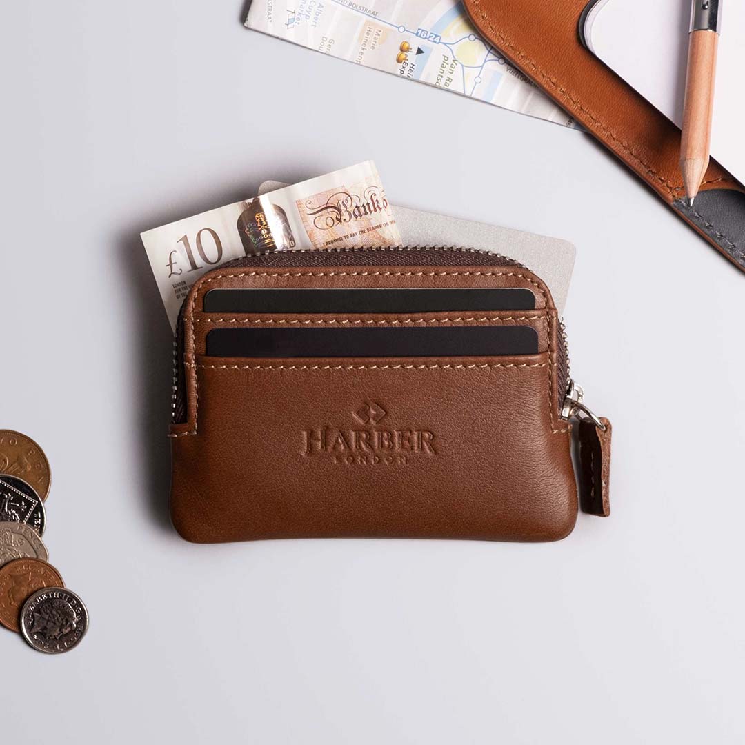 The Cael | Handmade Leather Coin Purse with Zipper