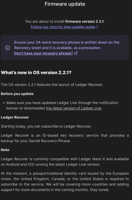 How to update Ledger Nano S, Nano X firmware - Upgrade Ledger device
