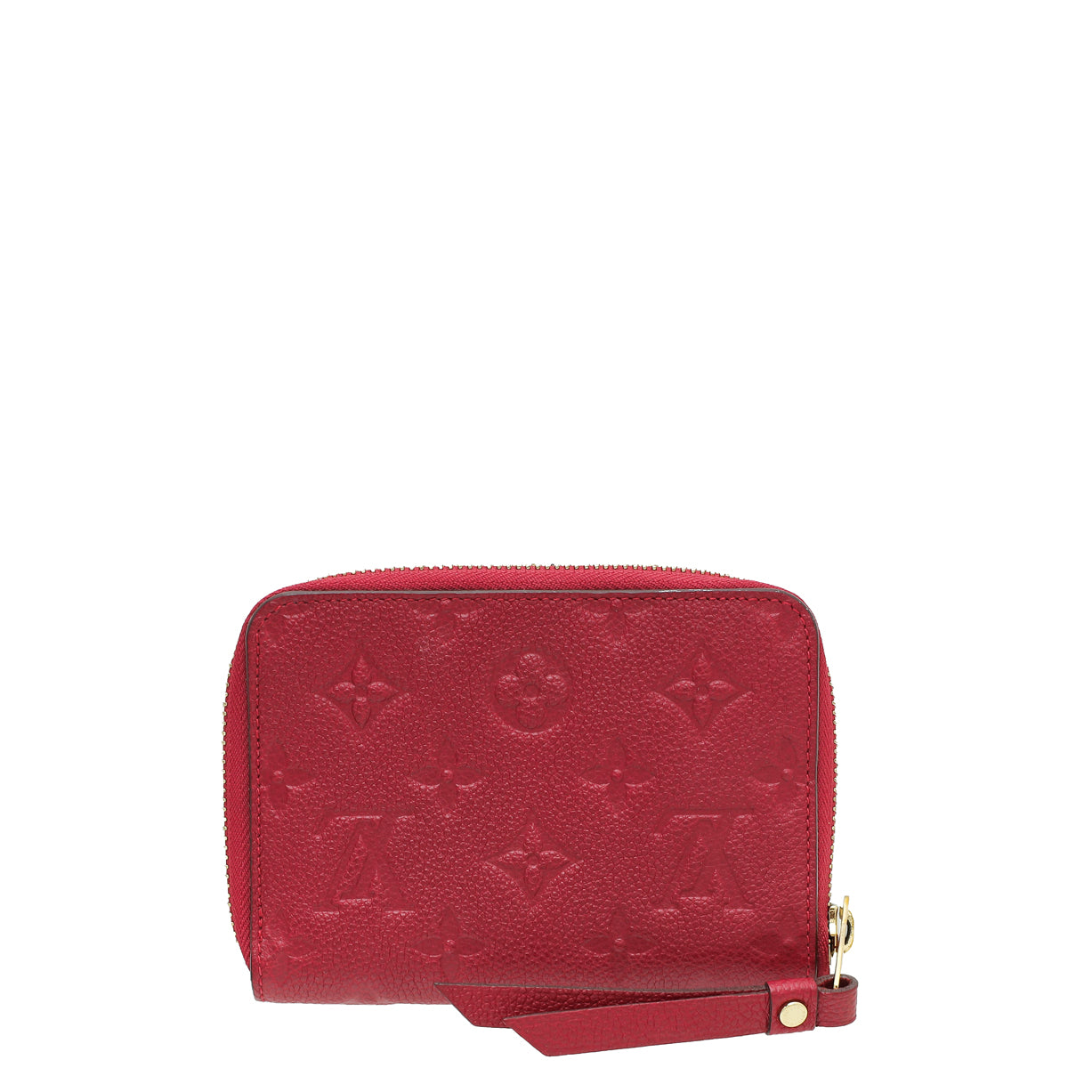 LOUIS VUITTON Emilie Monogram Empreinte Leather Wallet Red