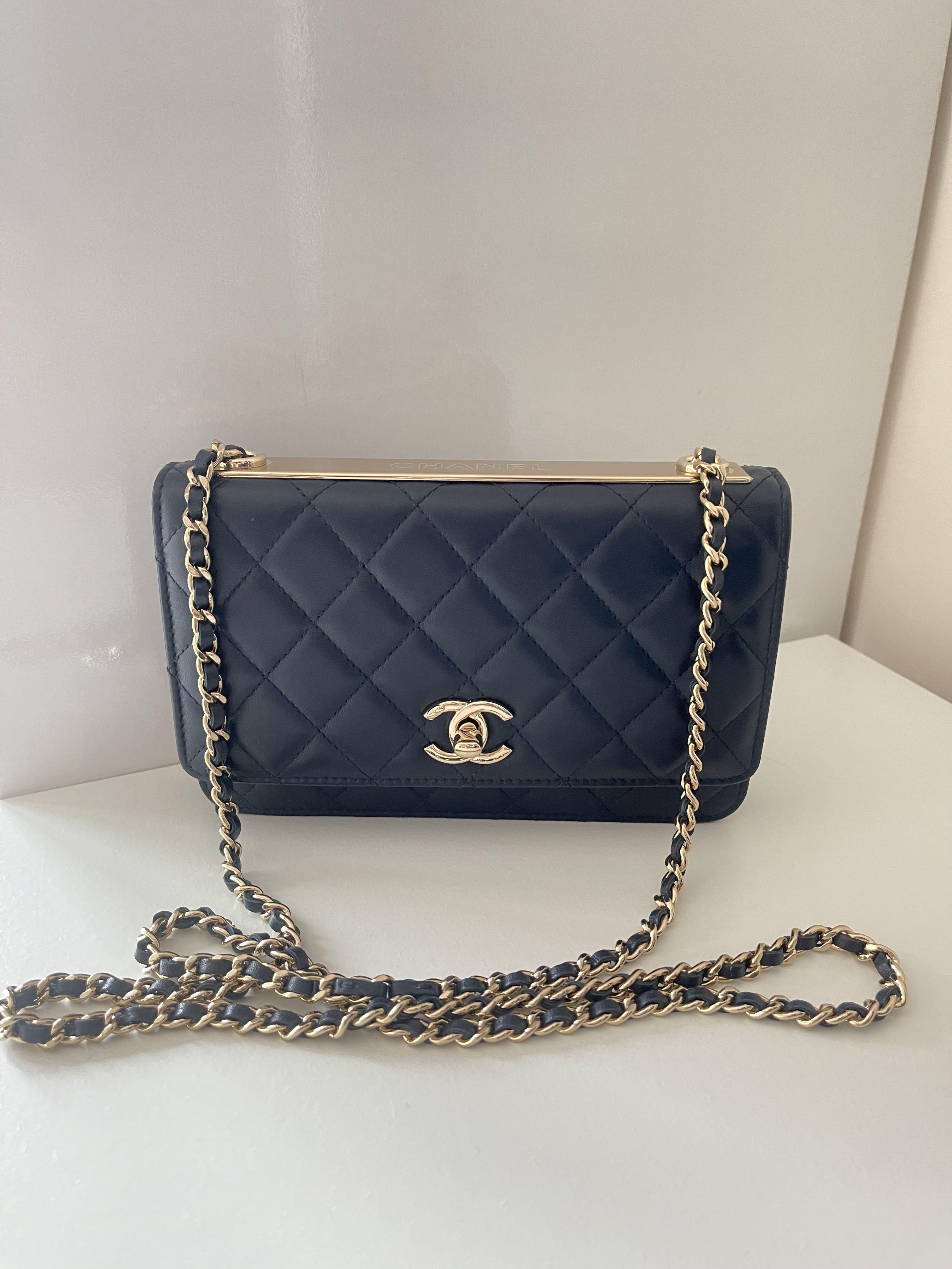 YVES SAINT LAURENT Navy Blue Wallet on Chain – The Luxury Lady