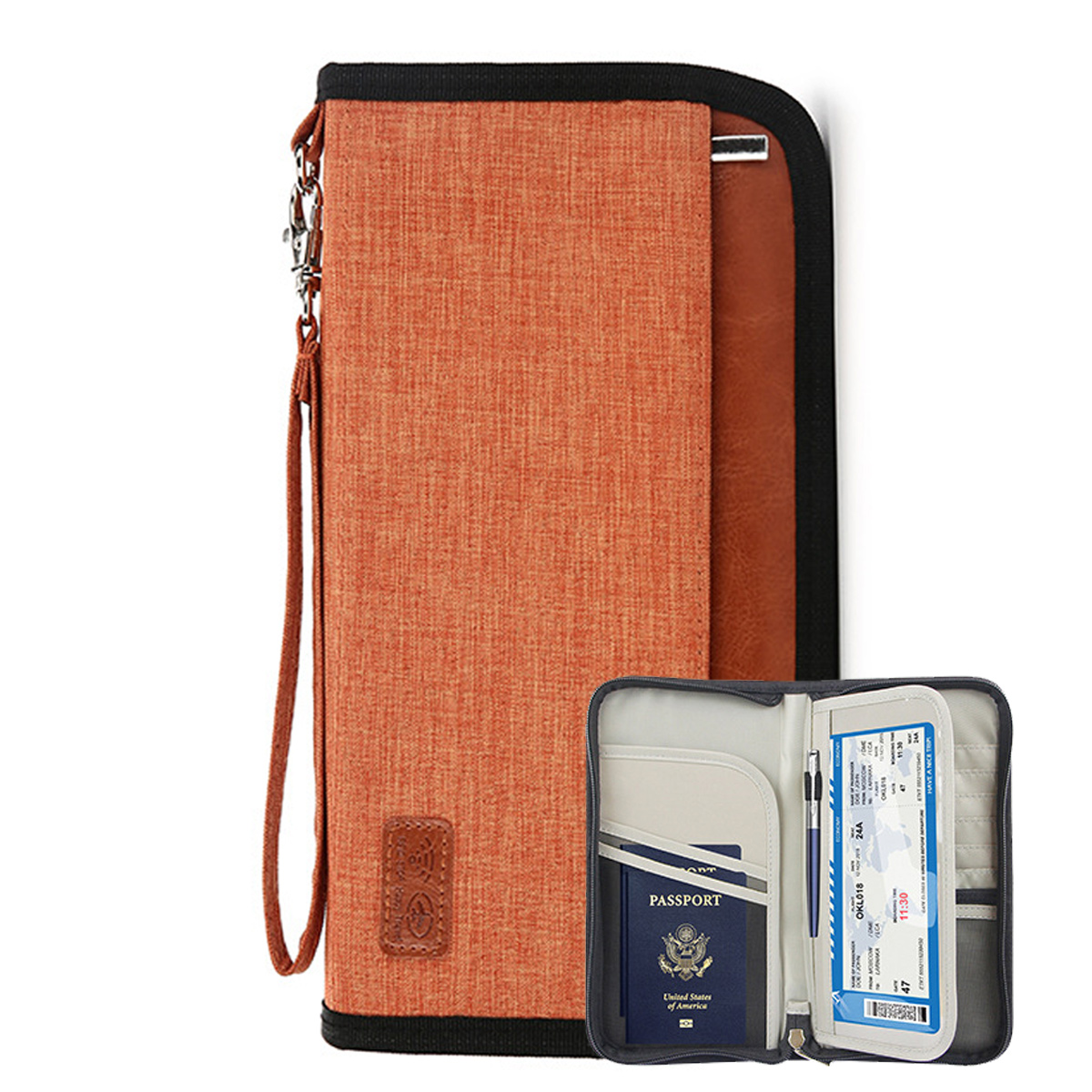 Travel Document Organizer - RFID Passport Wallet Case Family Holder Id Wristlet | Pricepulse