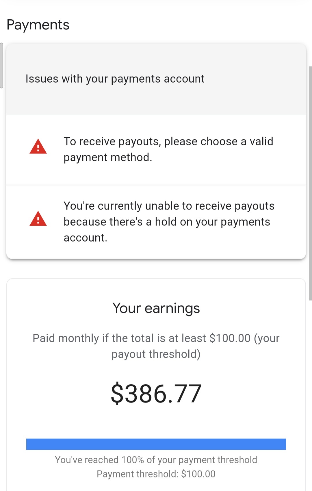 Payment hold because you haven’t confirmed your personal information - Google AdSense Help