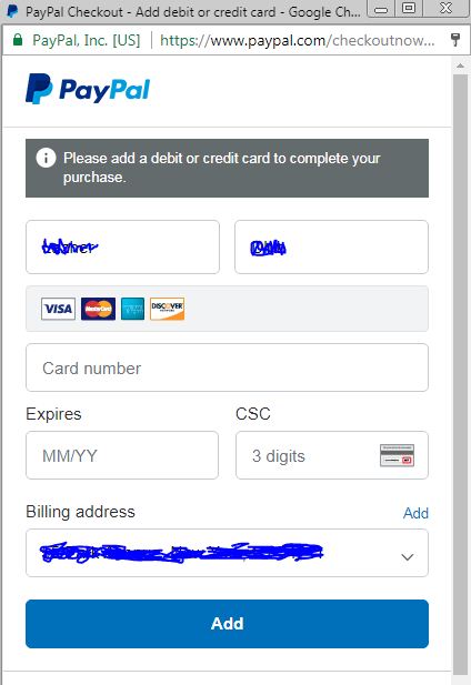 Paypal Error, Need Credit Card? - Microsoft Community