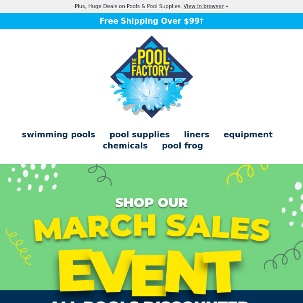 THE POOL FACTORY Promo Code — $50 Off in March 