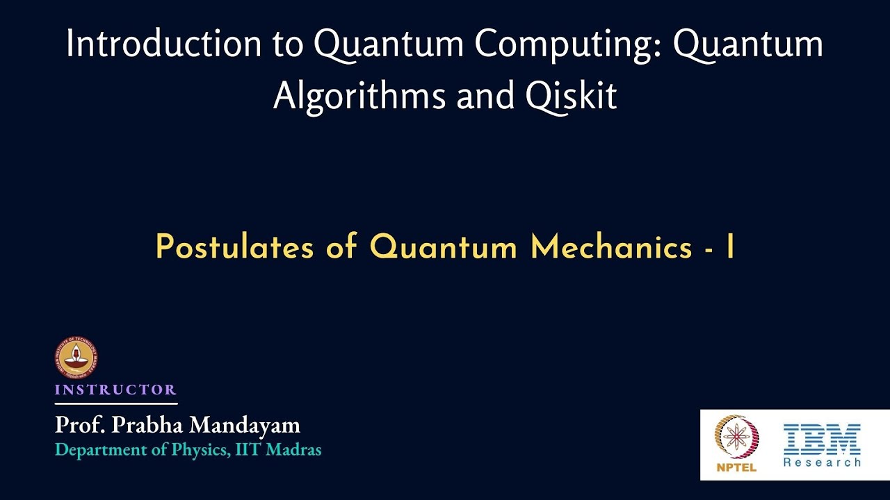 NPTEL : NOC:Quantum Algorithms and Cryptography (Computer Science and Engineering)