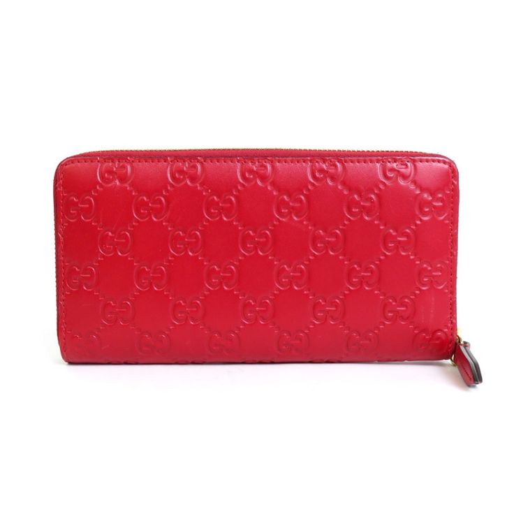 GUCCI Tri-fold wallet Double Sided wallet Sima leather Red Wome – helpbitcoin.fun