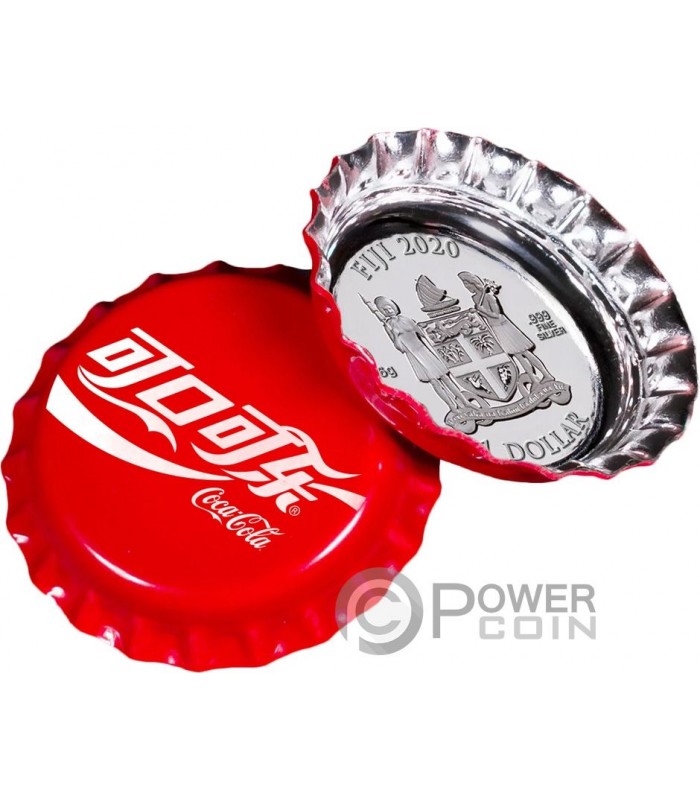 POLAR BEAR COCA COLA Bottle Cap Shape Silver Coin 1$ Niue 