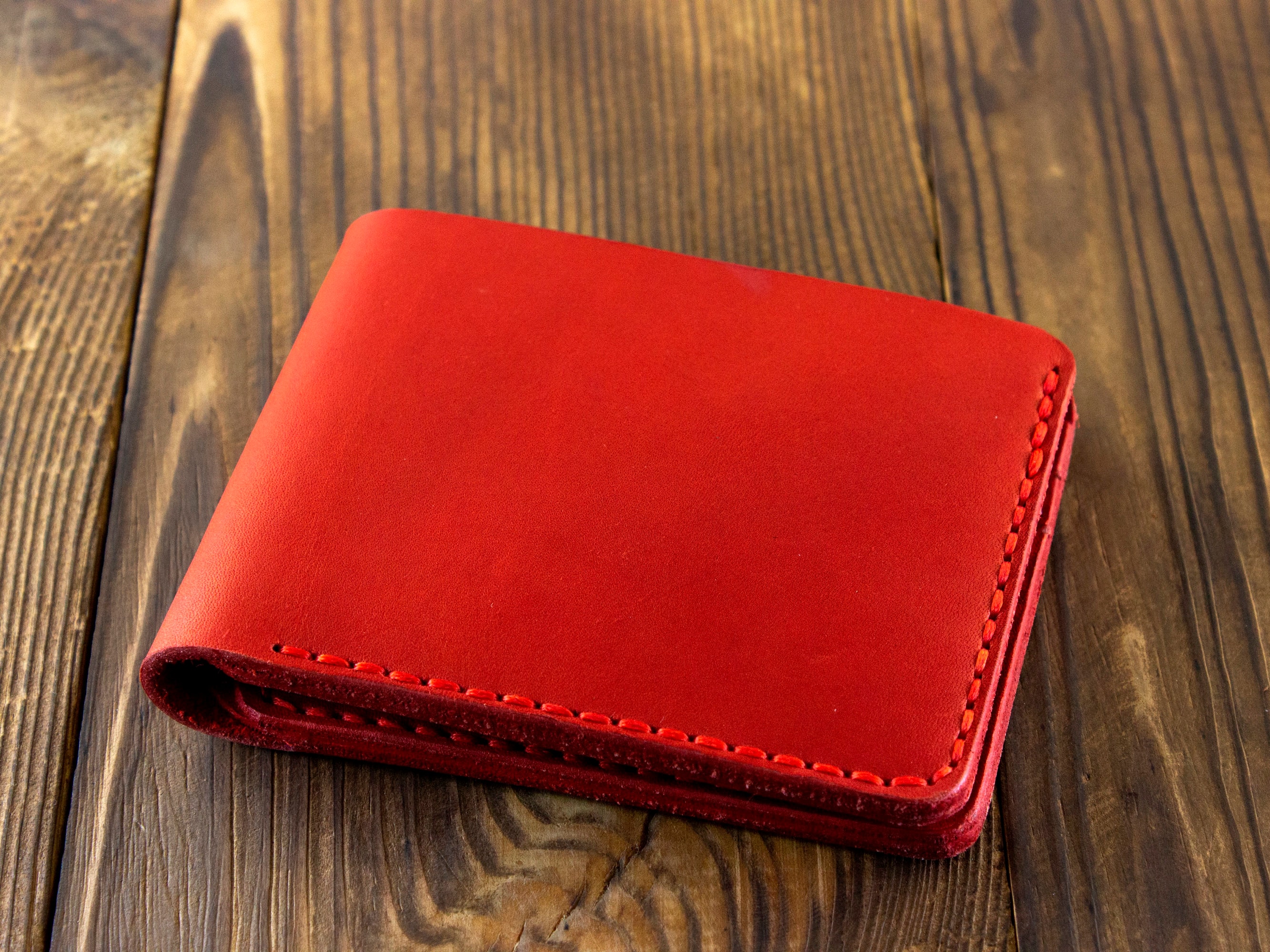 NÄVER WALLET IN RED LEATHER - Eduards Accessories Sweden