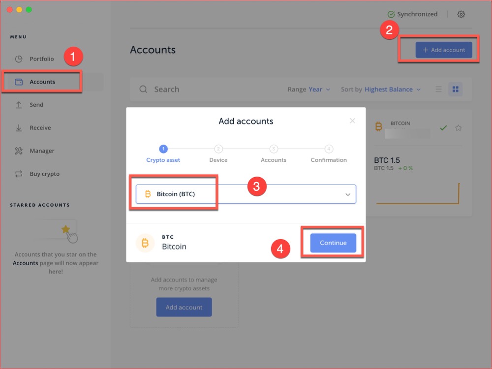 Swap Bitcoin with Ledger