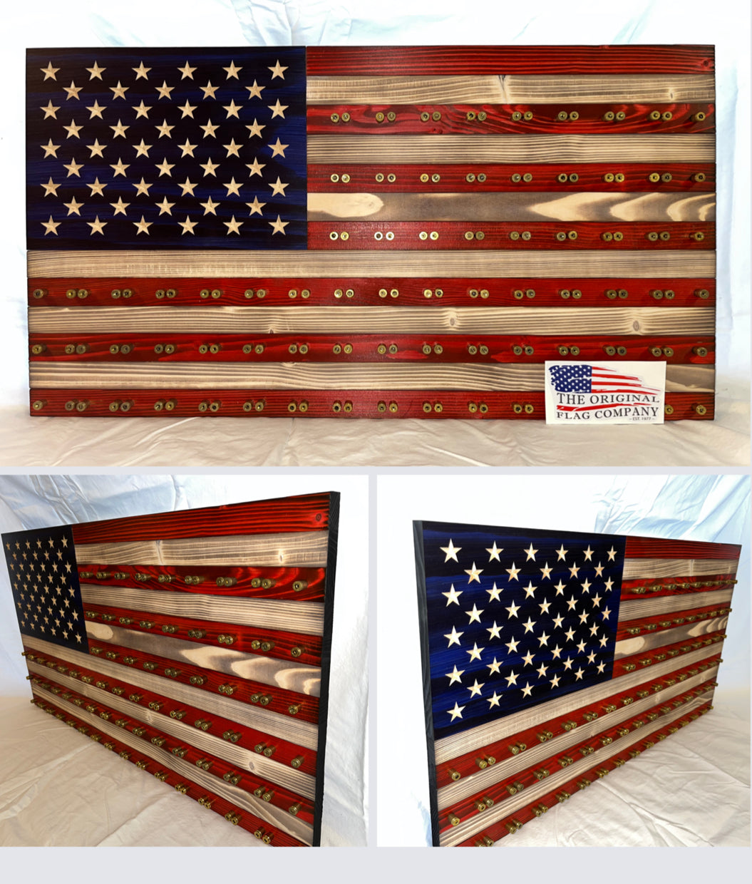 Wood Coin Display: American Flag